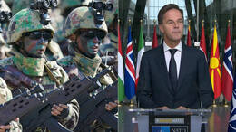 Der Ukraine-Krieg weitet sich offenbar aus: Nato-Generalsekretär Mark Rutte (r.) spricht über den Einsatz von nordkoreanischen Soldaten auf Seiten Russlands. (Symbolbild, l.)