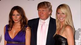 Donald Trump in Begleitung seiner Frau Melania Trump und Model Heidi Klum auf einer Party in New York im Jahr 2008. Der spätere US-Präsident soll im Jahr 2000 auf einer Halloween-Party Klums Prinz Andrew kennengelernt haben.