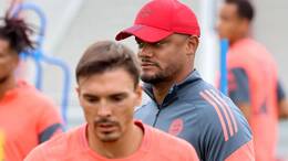 FCB-Trainingsgelände an der Säbener Straße: Palhinha und Vincent Kompany - das passte nicht.