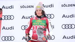 Ski alpin: Julia Scheib gewinnt den Riesenslalom in Sölden.