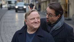 Axel Prahl und Jan Josef Liefers am „Tatort“-Set (2019)