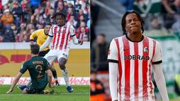 Johan Manzambi, Mittelfeldspieler des SC Freiburg, sah nach einem rüden Foulspiel gegen Werder Bremens Olivier Deman die Rote Karte und wird wohl für drei Spiele gesperrt.