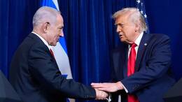 US-Präsident Trump (r.) empfängt Israels Ministerpräsident Netanjahu (Dezember 2026)
