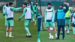 Kapitän Marco Friedl meckerte mit Julian Malatini, er und Trainer Daniel Thioune hatten im Training des SV Werder Bremen einiges zu korrigieren.