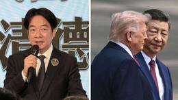 Taiwans Präsident Lai Ching-te (li.) äußert sich öffentlich nach dem Besuch des US-Präsidenten Donald Trump in Peking (re.) 